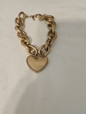 Gold Heart Charm Link Bracelet - Women Jewelry